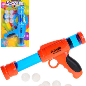 Pistole barevná 26cm set s 6 kuličkami svítícími ve tmě 2 barvy plast