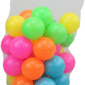 Míčky soft barevné do hracího koutu (bazénku) 7cm set v síťce