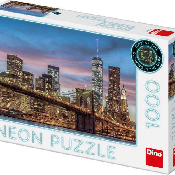 DINO Puzzle New York neon XL 66x47cm skládačka 1000 dílků svítící