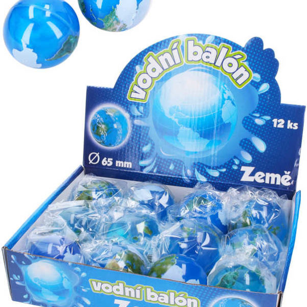 Balonek s potiskem Zeměkoule 6,5cm hopkoule míček vodní balón