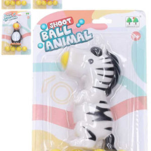 Zvířátko 14cm střílející pěnové míčky set s 5 soft balónky 4 druhy