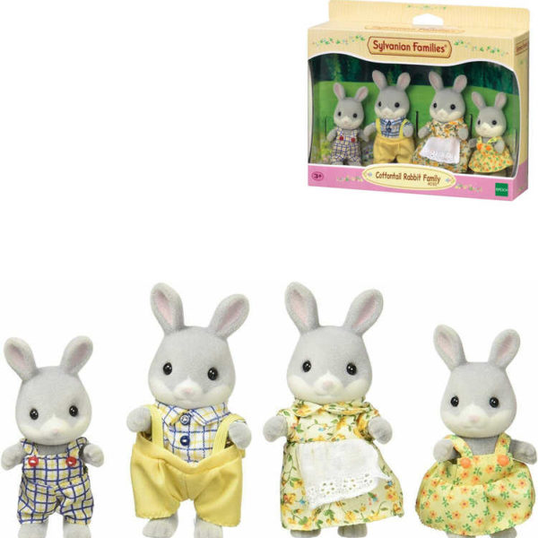 Sylvanian Families rodina šedých králíků set 4 figurky v krabici