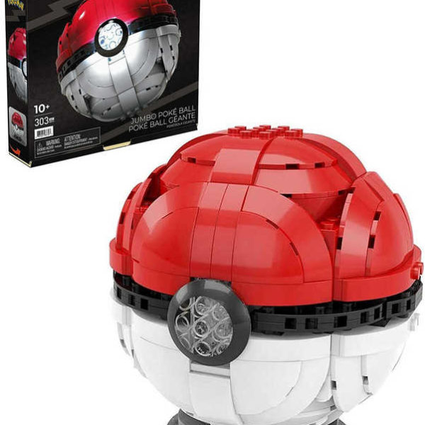 MEGA CONSTRUX Pokémon Jumbo Pokeball 13cm na baterie Světlo STAVEBNICE