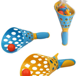 Hra Chyť míček catchball 27cm set 2 košíky se 2 míčky na vystřelení plast