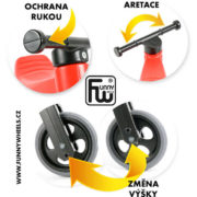Odrážedlo Funny Wheels Rider Sport 2v1 dětské odstrkovadlo Červené plast