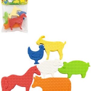 Vodolepky pěnové Naše farma zvířátka set 6ks na koupání do vany v sáčku