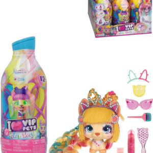 VIP Pets Color Boost set pejsek dlouhé vlasy s doplňky 9 překvapení v láhvi série 3