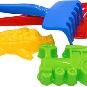 PL Sada na písek lopatka + hrábě se 2 formičkami mix barev v síťce