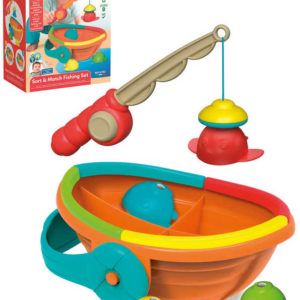CLEMENTONI Baby chytání rybiček duhové set lodička + 4 rybky s prutem