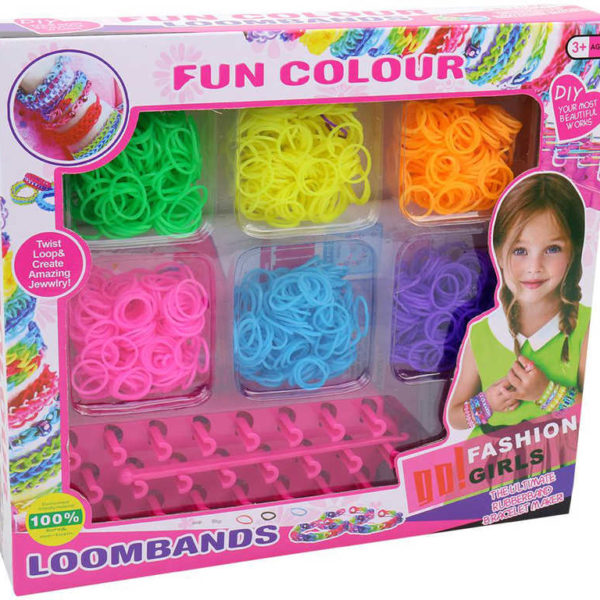 UDĚLEJ SI NÁRAMEK Gumičky 6 barev LOOM BANDS + tkalcovský stav