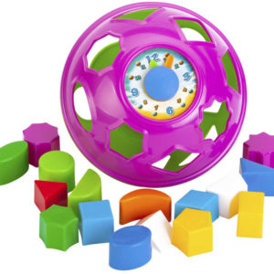 PL Vkládačka baby UFO s hodinami 17cm 16 tvarů plast v sáčku