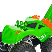 Auto dinosaurus monster truck 30cm s bublifukovačem zelené s náplní na baterie