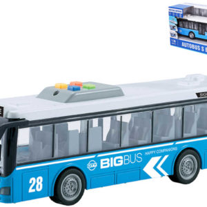 Autobus městský vyhlídkový 29cm na setrvačník Světlo Zvuk plast v krabici