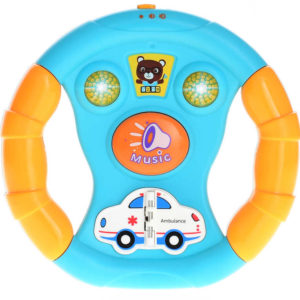 Volant baby malý řidič 14cm na baterie plast Světlo Zvuk 2 barvy