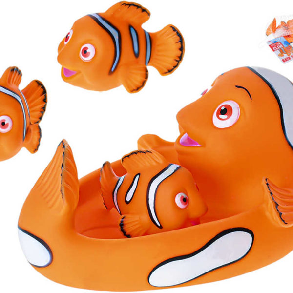 Ryba 20cm + 3 rybičky Mini Club baby sada do vany na koupání pro miminko