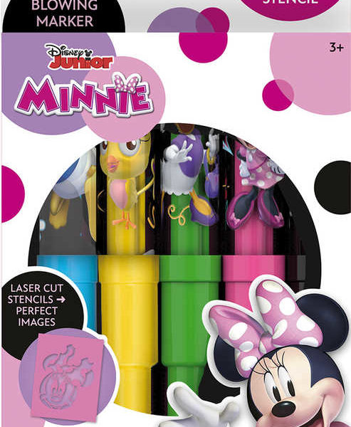 JIRI MODELS Foukací fixy set 6ks + 4 šablony Disney Minnie Mouse