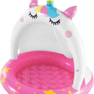 INTEX Bazén baby dětský kulatý se stříškou 102cm jednorožec 58438