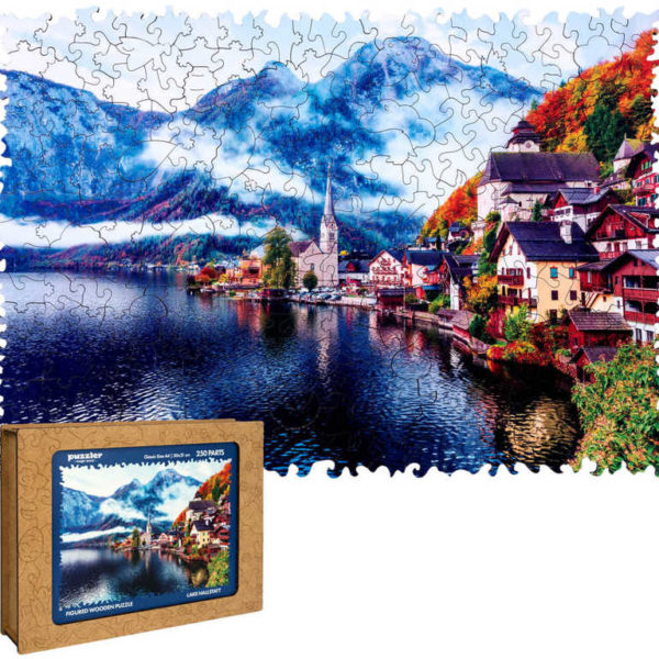 PUZZLER DŘEVO Halštatské jezero 30x21cm dekorativní skládačka 250 dílků