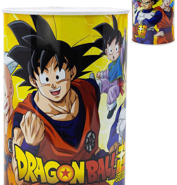 Pokladnička plechovka Dragon Ball Super 15cm kovová dětská kasička