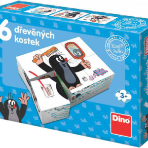 DINO DŘEVO Kostky obrázkové Krtek (Krteček) 6ks kubus *DŘEVĚNÉ HRAČKY*