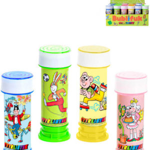 Bublifuk Čtyřlístek 50ml dětský bublifukovač s hrou ve víčku 4 druhy