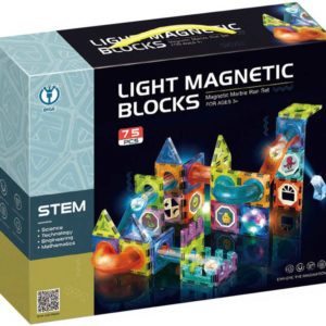Magnetická stavebnice 2D/3D 75 dílků na baterie Světlo