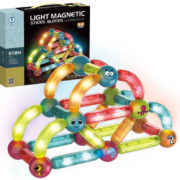 Magnetická stavebnice 2D/3D 52 dílků na baterie Světlo
