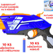 Pistole dětská s rotačním zásobníkem set se soft náboji 20ks s přísavkou