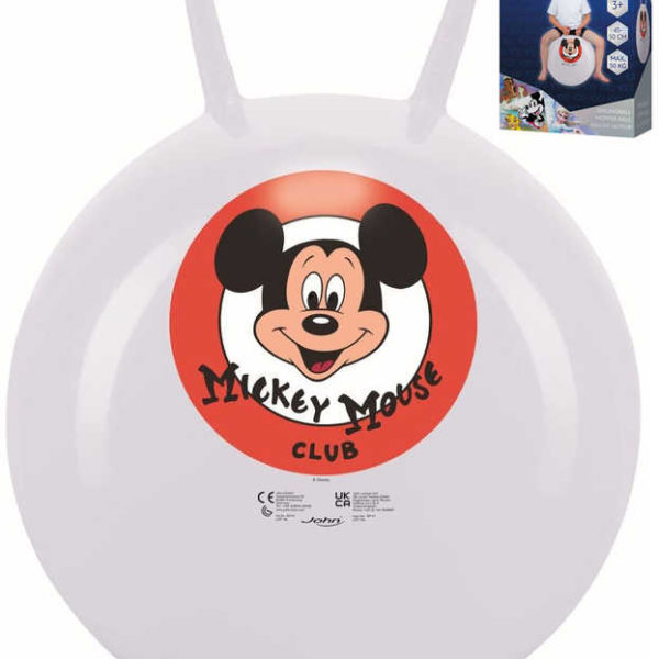 JOHN Hopsadlo bílé Disney Mickey Mouse skákací míč 50cm s úchyty v krabici