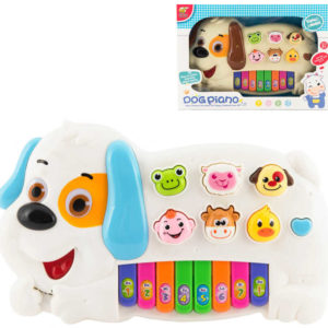Pianko naučné baby pejsek se zvířátky 28cm na baterie Světlo Zvuk 2 barvy