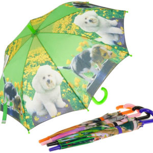 Deštník dětský automatický 69x100cm foto potisk domácí mazlíčci 5 druhů