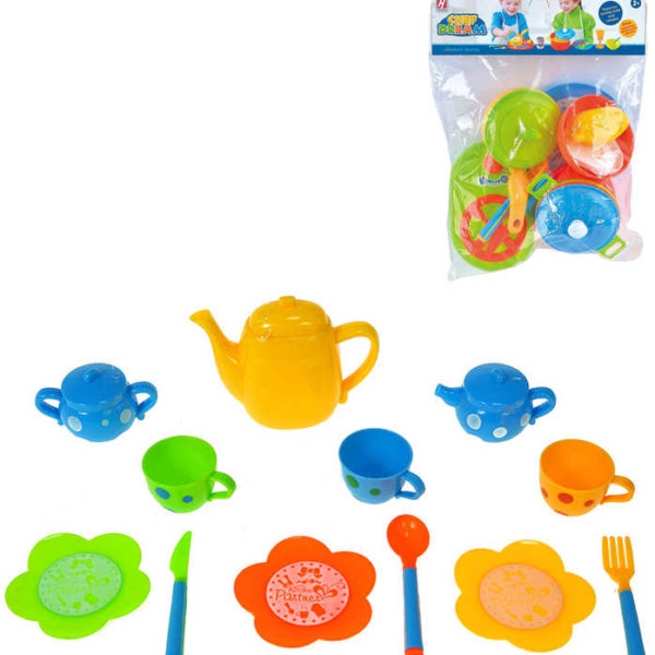 Kuchyňské náčiní dětské barevné nádobíčko 2 druhy plast v sáčku