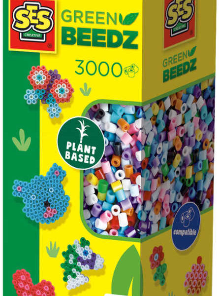 SES CREATIVE Zažehlovací korálky Green Beedz set 3000ks barevný mix Eco