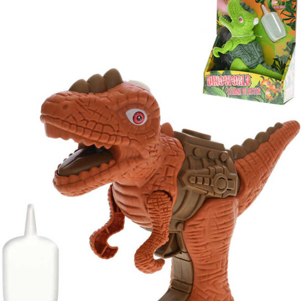 Dinosaurus s efekty 17cm vypouští páru na baterie Světlo Zvuk 2 barvy plast