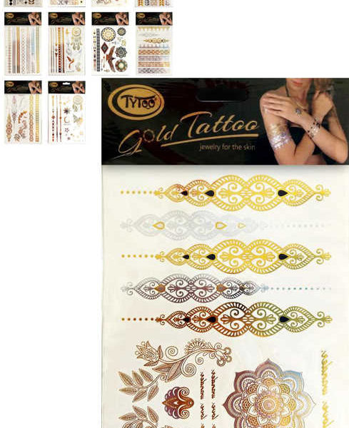 TyToo Tetování zlaté náramky dětské tetovačky různé druhy