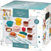 ECOIFFIER Nádobí dětské barevné herní set s potravinami 20ks v krabici plast