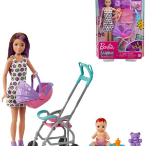 MATTEL BRB Barbie panenka chůva herní set s kočárkem a doplňky