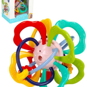 BAM BAM Baby Senzorický míček chrasticí 12cm s kousátky pro miminko