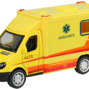 Auto ambulance kovová zpětný chod 10cm sanitka v krabici 2 barvy