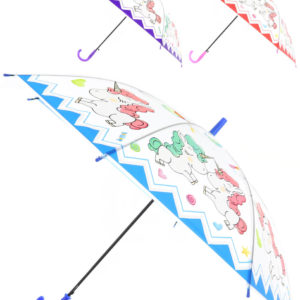 Deštník dětský jednorožci 67x86cm vystřelovací 3 barvy
