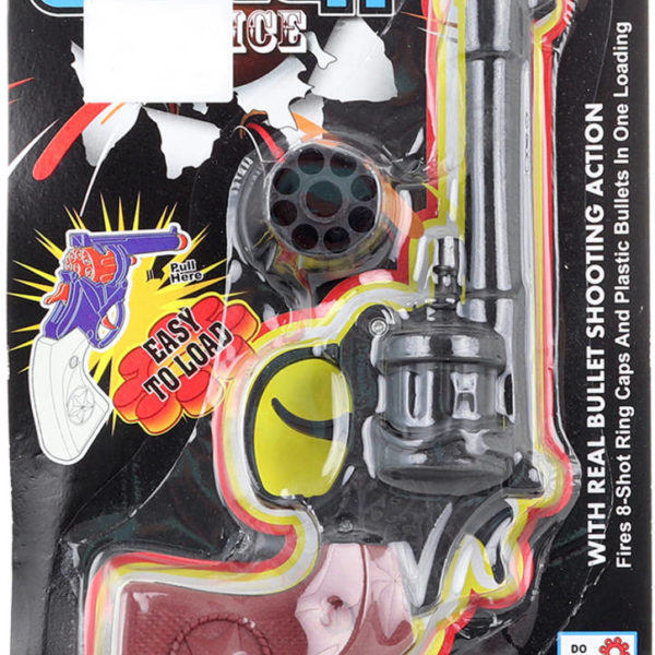 Pistole westernová dětská kapslovka revolver 8 ran na kapsle plast