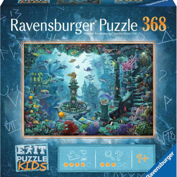 RAVENSBURGER Hra úniková Exit Kids puzzle Potopená Atlantida 368 dílků 2v1
