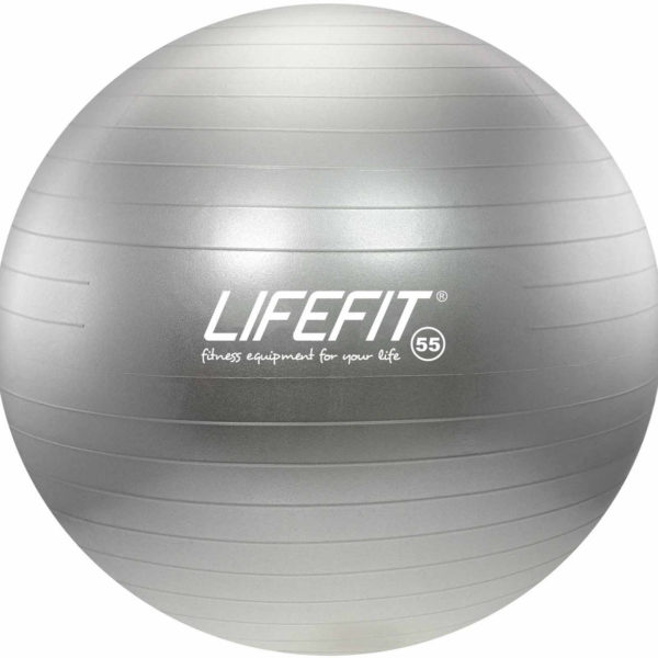 Míč gymnastický Lifefit Anti-Burst stříbrný 55cm balon rehabilitační do 200kg