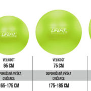 Míč gymnastický Lifefit Anti-Burst zelený 55cm balon rehabilitační do 200kg