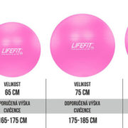 Míč gymnastický Lifefit Anti-Burst růžový 55cm balon rehabilitační do 200kg