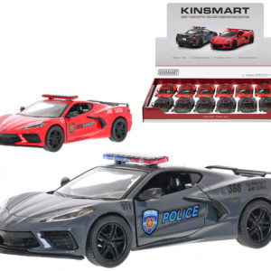 KINSMART Auto model 1:36 Corvette 2021 záchranné složky PB 13cm 2 barvy