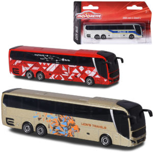 MAJORETTE Autobus MAN City kovový volný chod 2 druhy 3 barvy