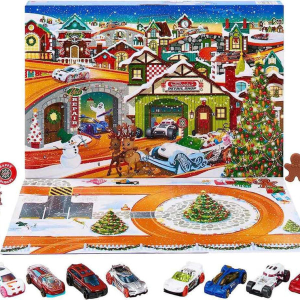 MATTEL HOT WHEELS Adventní kalendář 2023 rozkládací s herní plochou