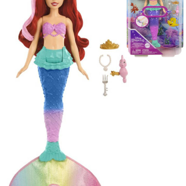 MATTEL Disney Princess panenka Ariel malá mořslá víla mění barvu