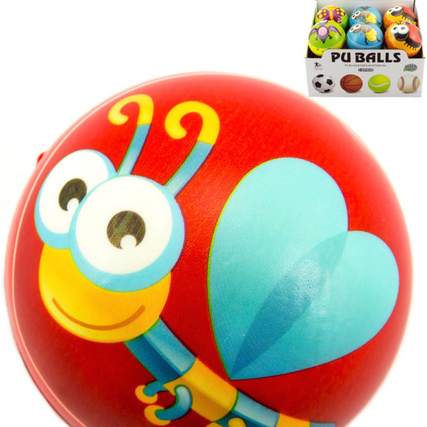 Míček soft pěnový zvířátko 10cm veselý balonek s potiskem 6 druhů